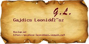 Gajdics Leonidász névjegykártya